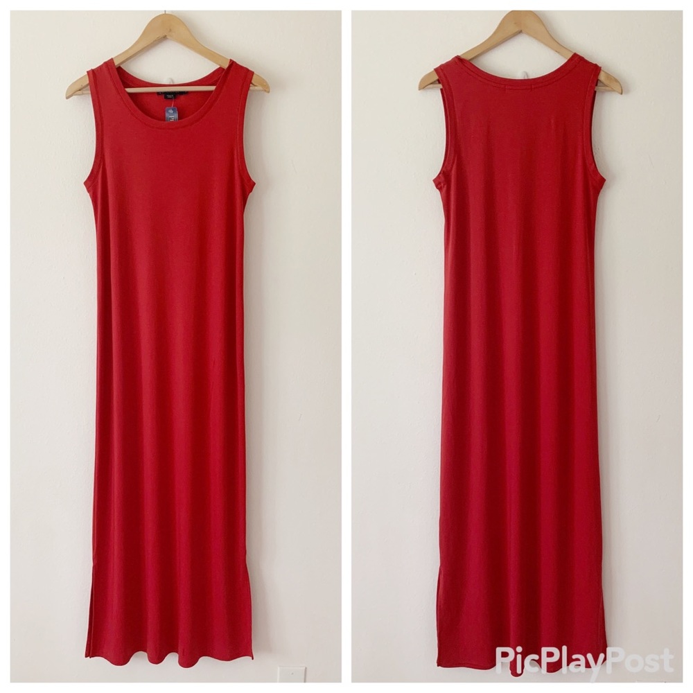 NWT Pendleton Eliot Red Cotton Maxi Tank Dress Small - Picture 2 of 4